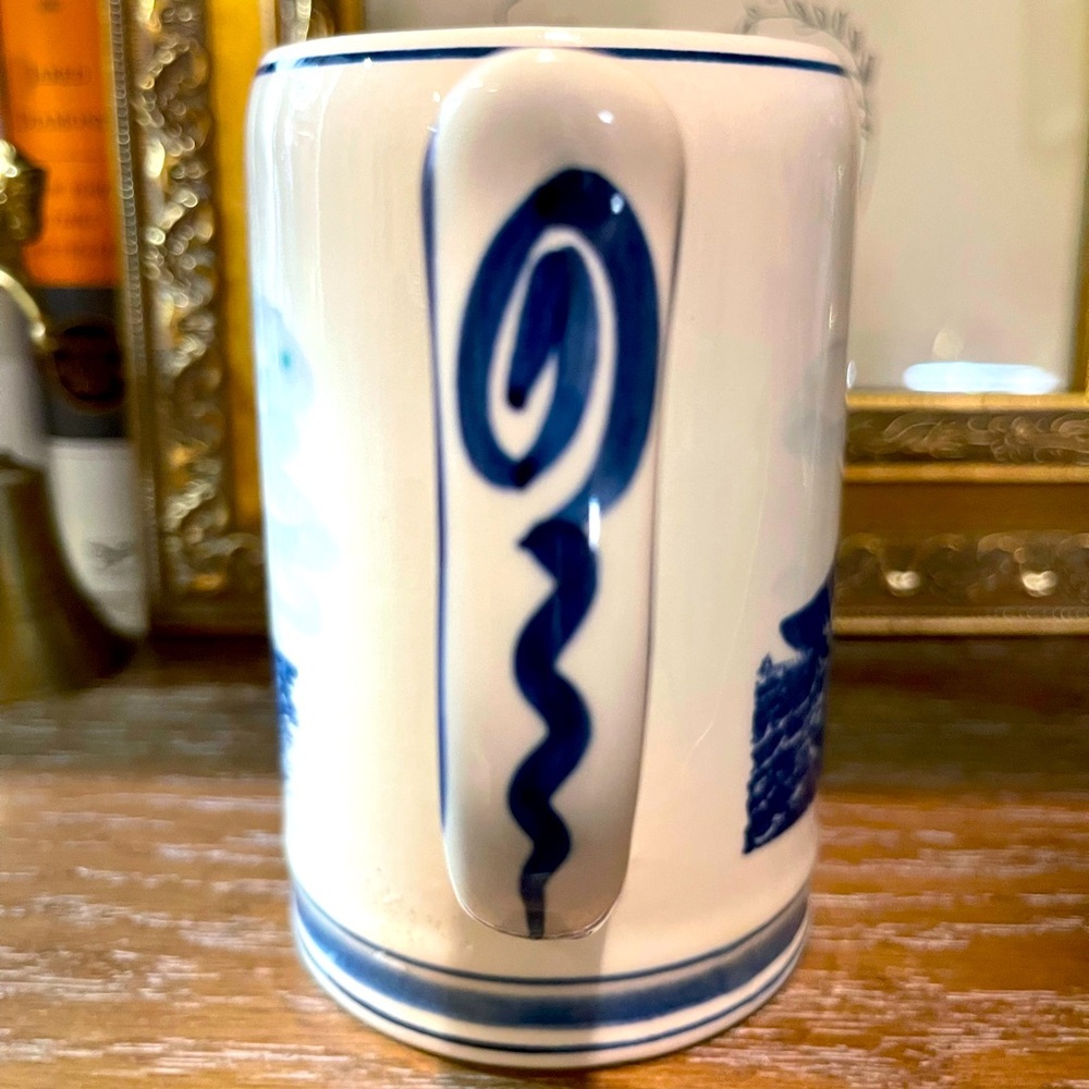 Vintage (1940) G.K.B. Hand Painted Whaleship Lagoda Delfts Holland Mug or Stein - Picture 8 of 9